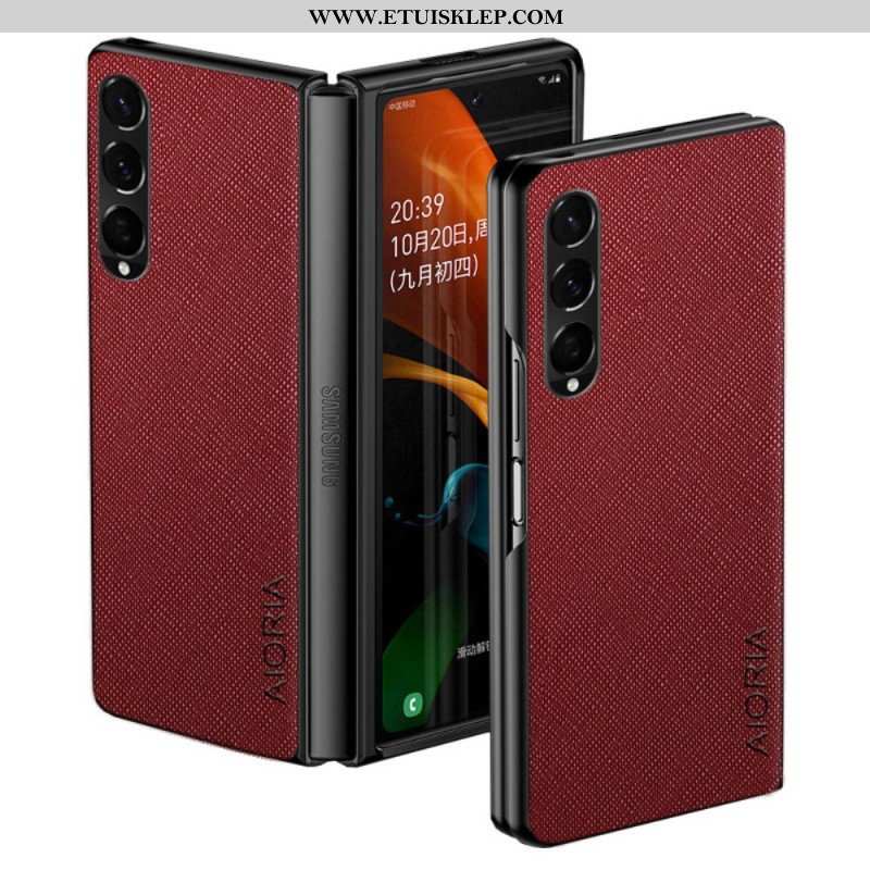 Etui do Samsung Galaxy Z Fold 4 Tkana Tekstura Ze Sztucznej Skóry Aioria